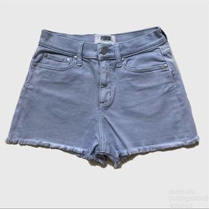PINK High Rise Distressed Blue-Grey Shorts